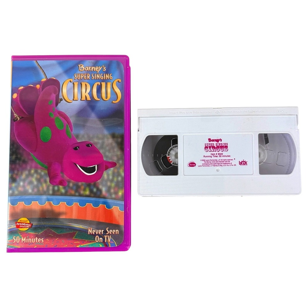 Barney's Super Singing Circus VHS Plastic Clamshell Case Kids Musical Movie‎